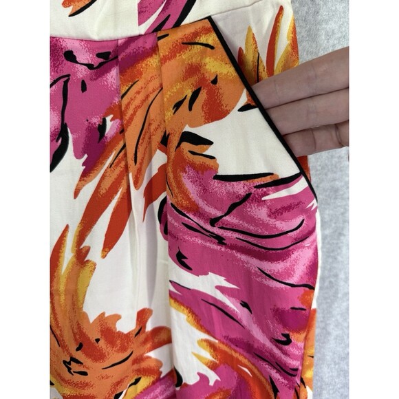 Cato Dress Womens Sz 6 Pink Orange Pockets Sleeveless Abstract Brushstroke Print - Picture 7 of 14
